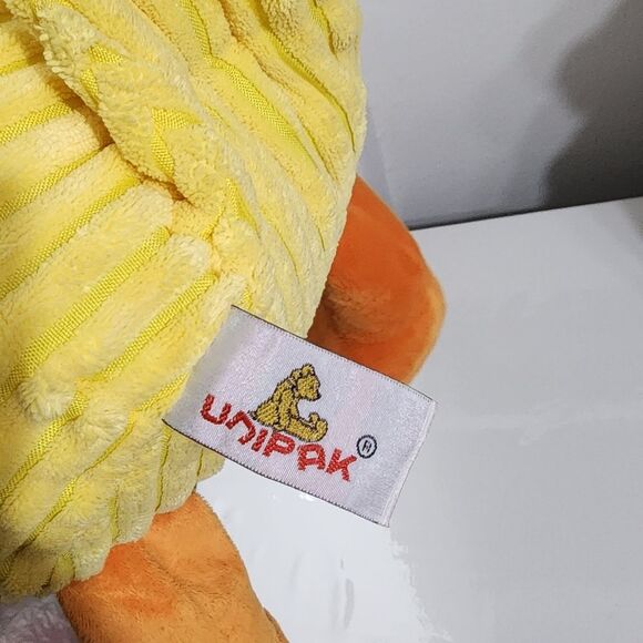 Kids Girls Boys Easter Spring Textured Yellow Duck Big Plush Weighted Beanie Toy - Picture 9 of 11